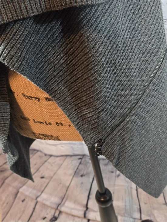 Calvin Klein Open Front Knit Sleeveless Cardigan in Charcoal Gray Size M - Picture 4 of 9